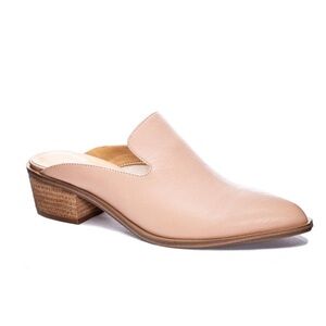 Chinese Laundry Marnie Mule Blush Tan Leather Block Heel 6.5 / 37